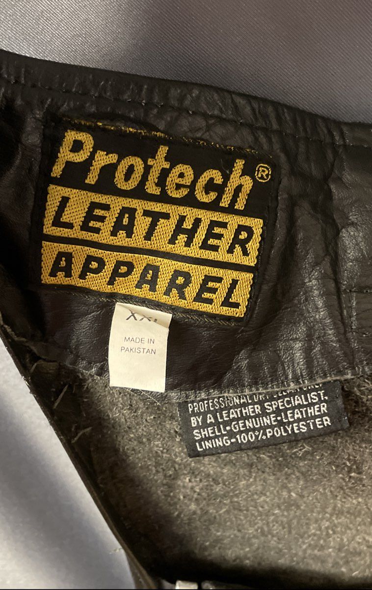 Protech Leather Apparel Unisex Black Motorcycle Riding Chaps Genuine Leather XXL