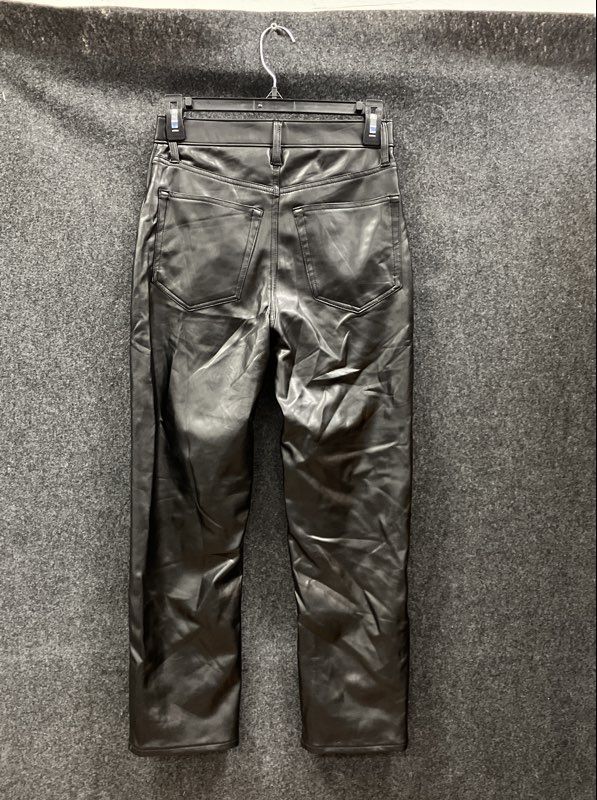Abercrombie & Fitch Women's Black Vegan Leather Ankle Straight Pants 26/2S NWT