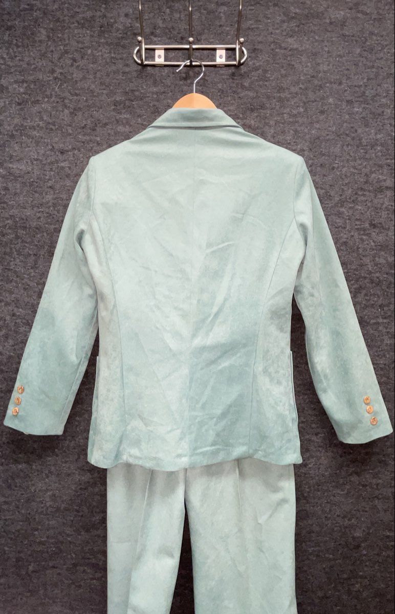 Vintage 90s Chestnut Hill Women's Mint Green 2 Piece Pant Suit Blazer Sz 11/12