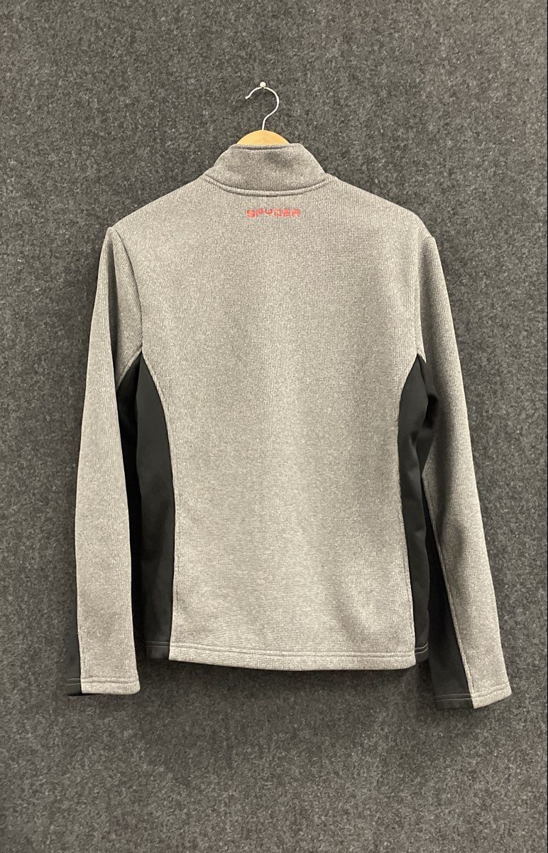 Spyder Men's Quarter Zip Sweater Pullover Gray Black Technical Fleece Sz M