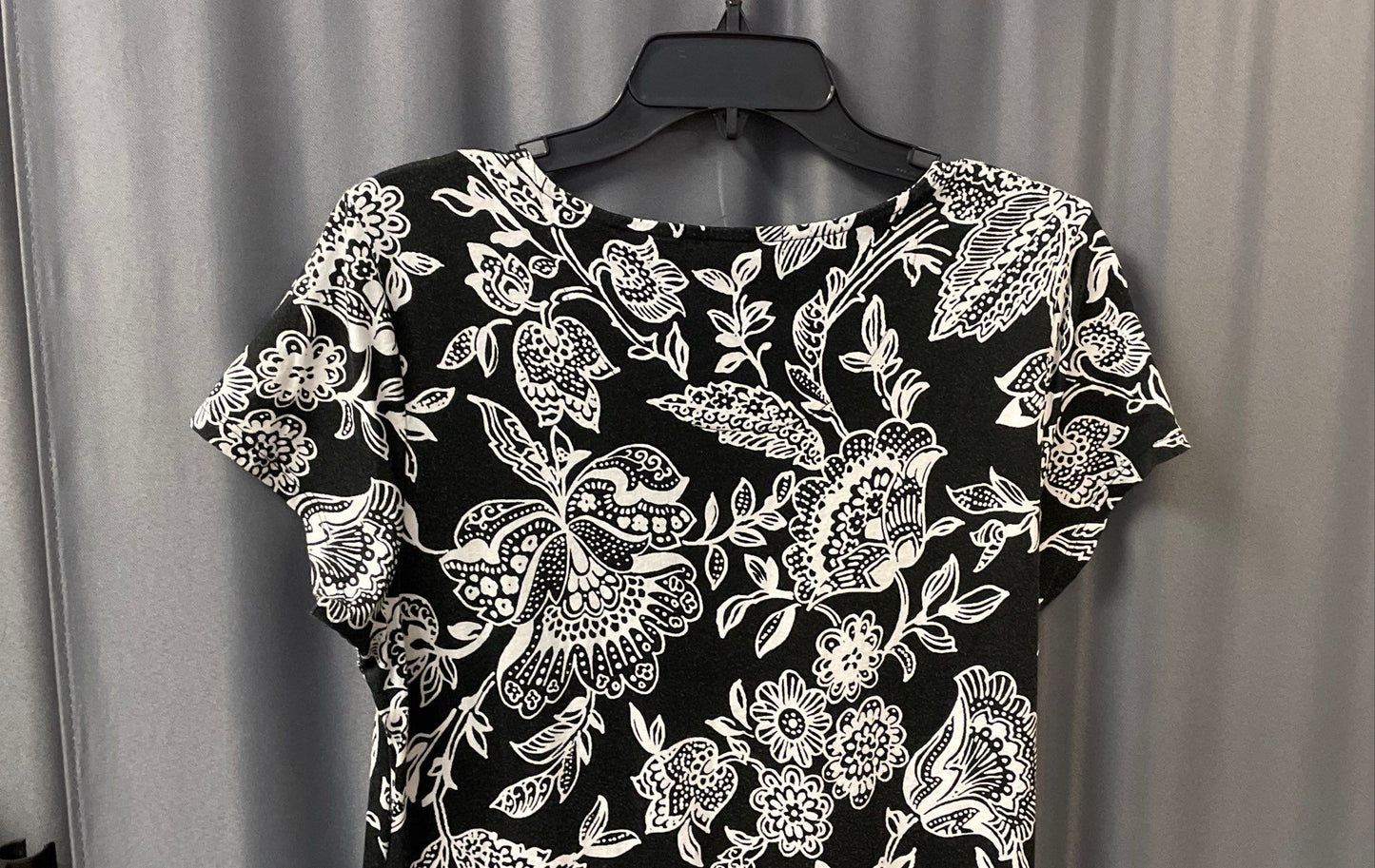 Lauren Ralph Lauren Women's Black White Floral Tiered Ruffle Cotton Dress Sz XL