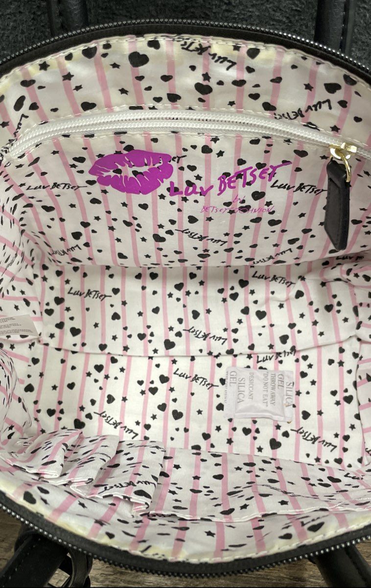 Luv Betsey by Betsey Johnson Floral Striped Satchel Handbag Crossbody Bag