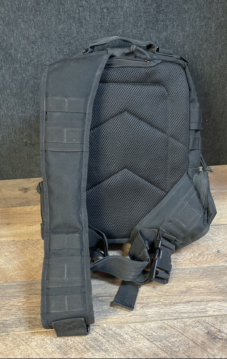 Unbranded Black Tactical Military Style Backpack US Flag MOLLE