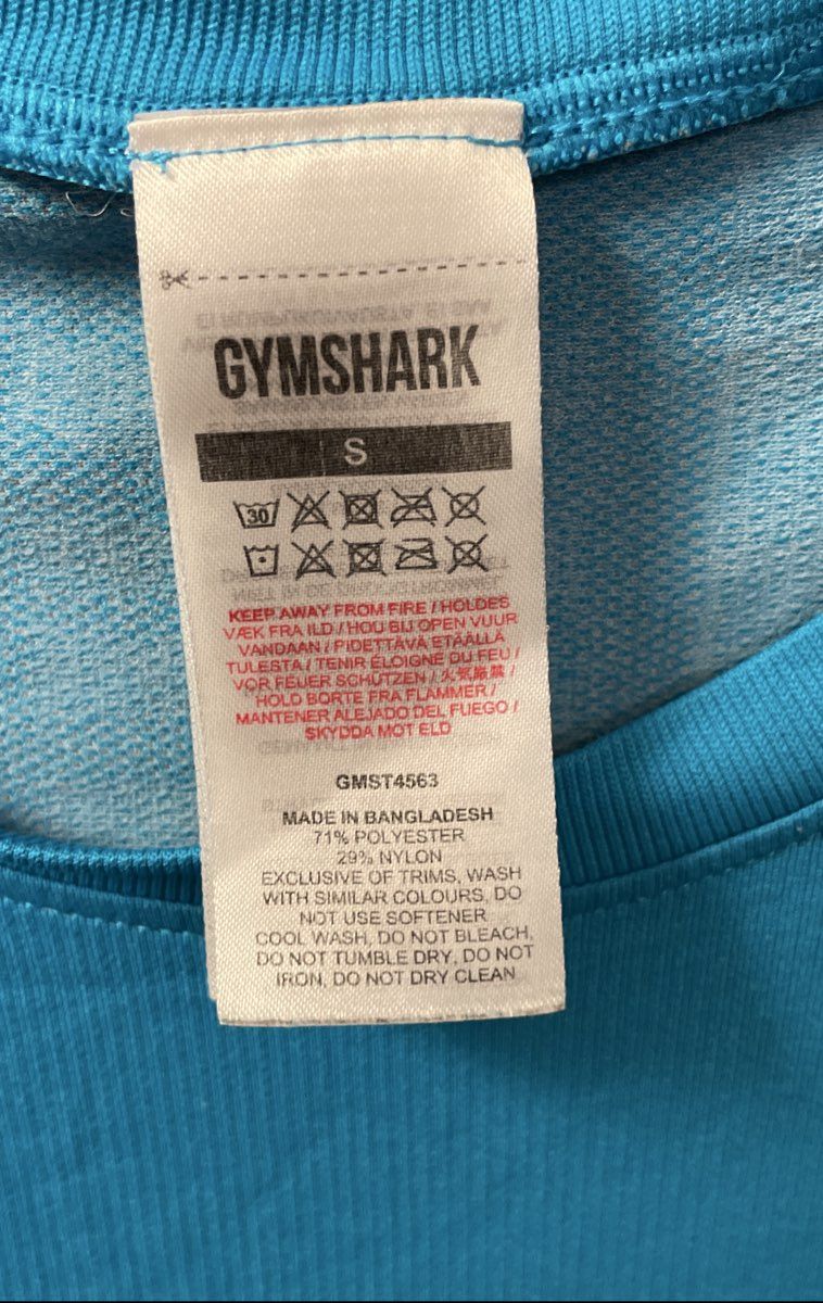 Gymshark Men's Vital Seamless 2.0 Workout Shirt Turquoise Short Sleeve Sz S