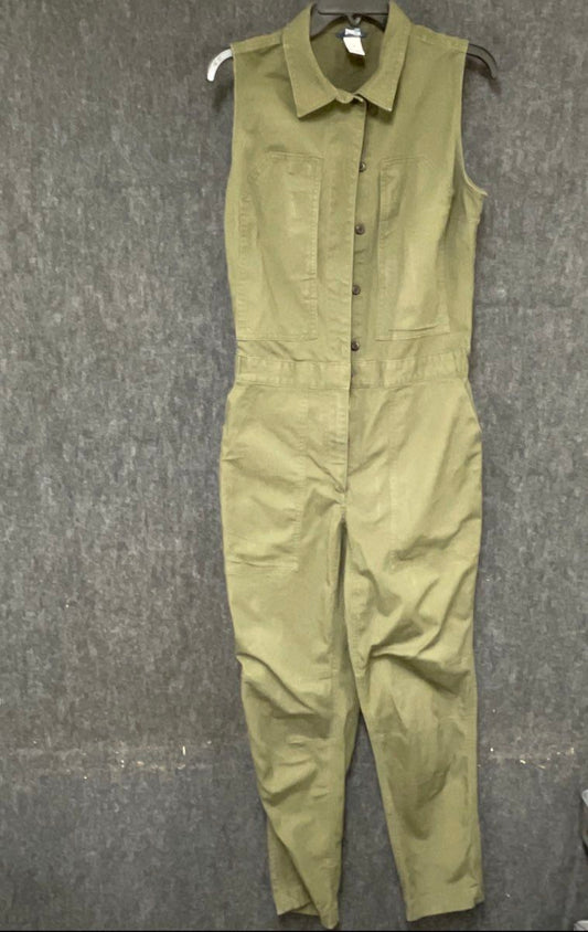 Duluth Trading Company Women's Sleeveless Utility Jumpsuit Olive Green Sz S