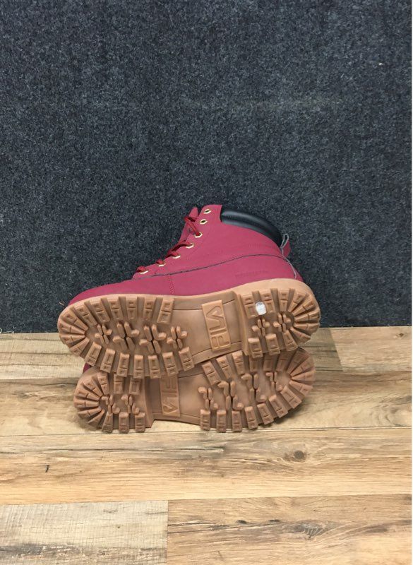 Fila Edgewater 12 Burgundy Waterproof Hiking Work Boots Men's Size 8