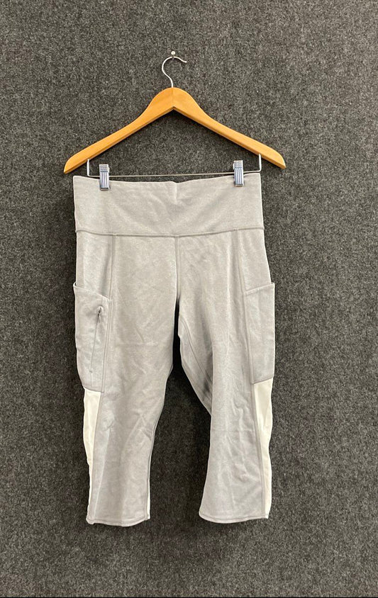 Athleta Women's Gray Salutation Stash Pocket High Rise Capri Leggings Sz M
