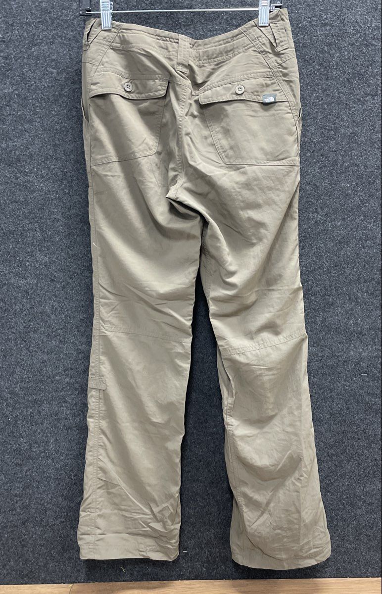 The North Face Women's Hiking Pants Khaki Tan Tekware Nylon Straight Leg Size 4