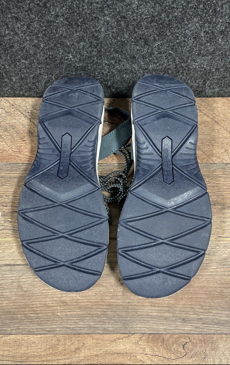 Earth Blue Nubuck Woven Strappy Sport Sandals Women's Size 7.5W