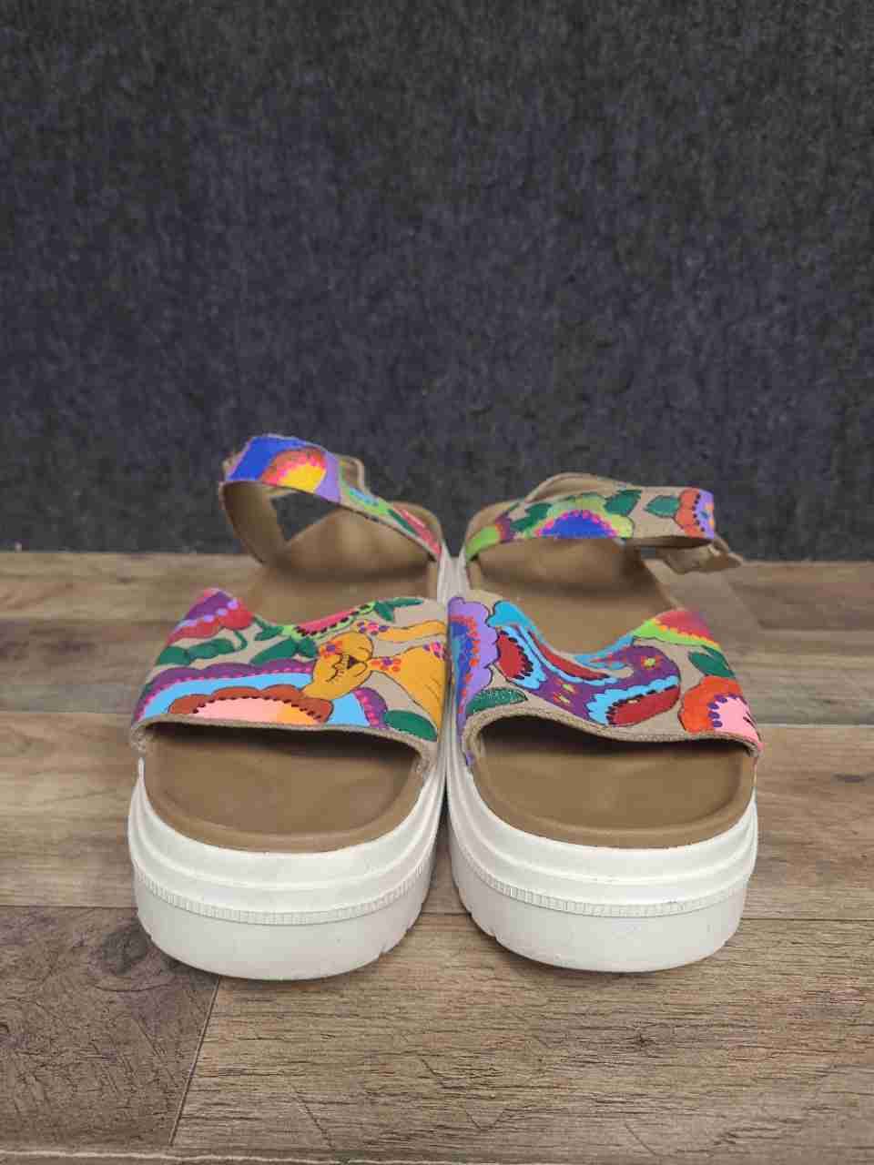 Converse Run Star Legacy CX Platform Sandal Multi-Color Embroidered Size 10