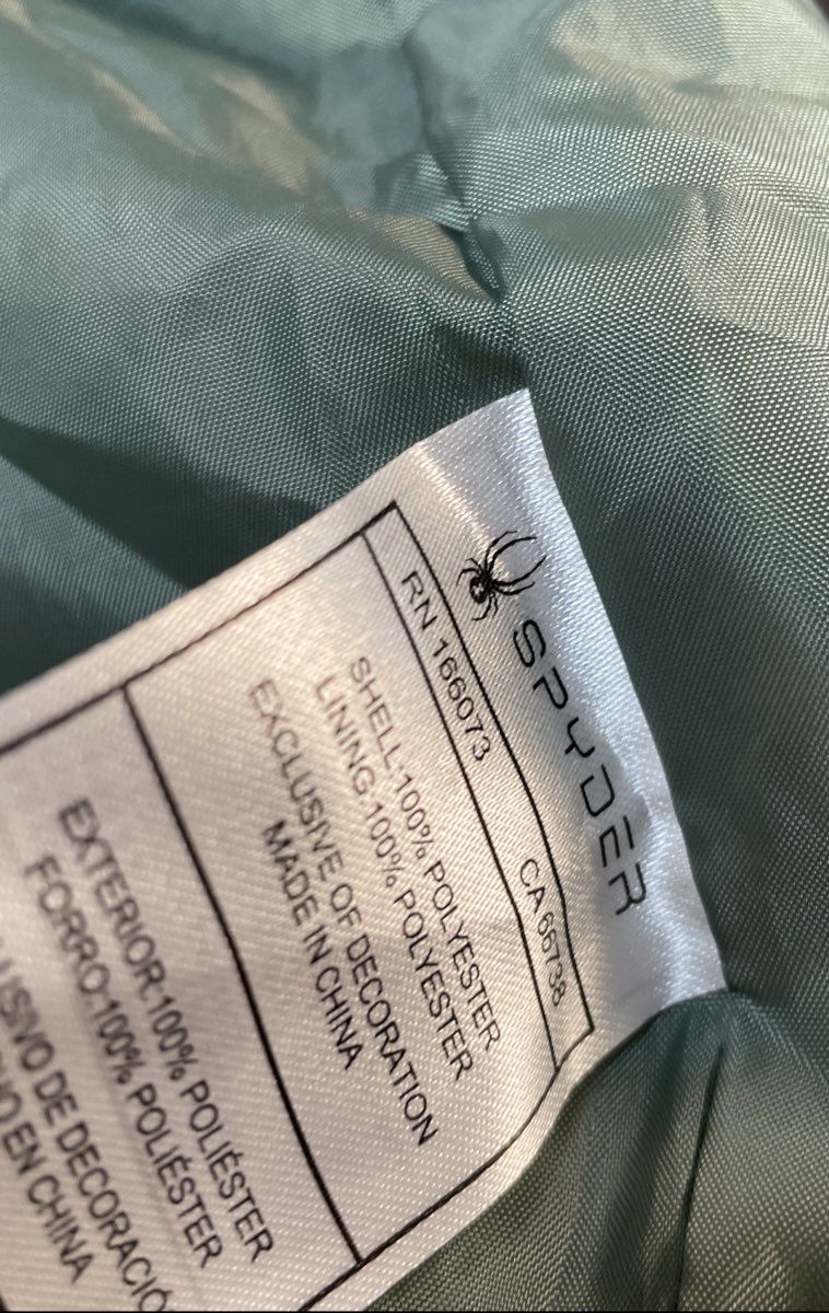 Spyder Men's Sage Green Hooded Windbreaker Full Zip Sleeve Stripe Jacket Sz M