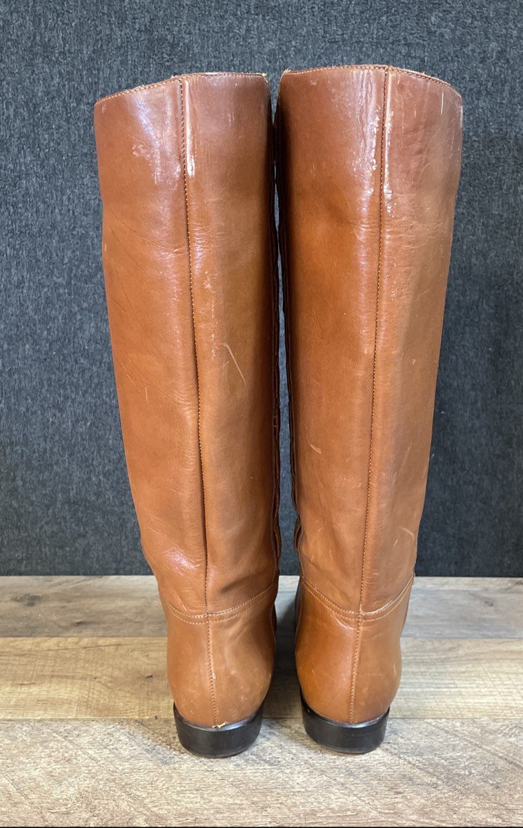 Catleia Savanna Cognac Brown Leather Calf High Pull On Boots Women's Size 7M