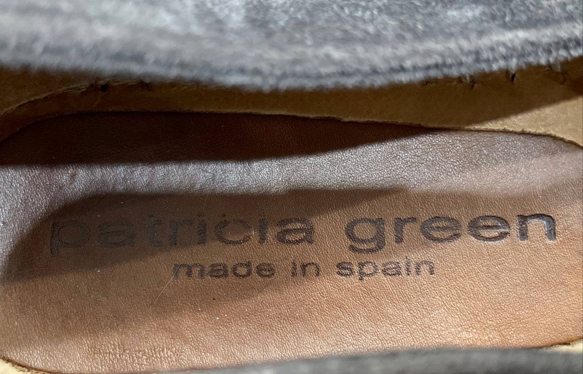 Patricia Green Grey Suede Platform Espadrille Loafers Spain Women's Size 10