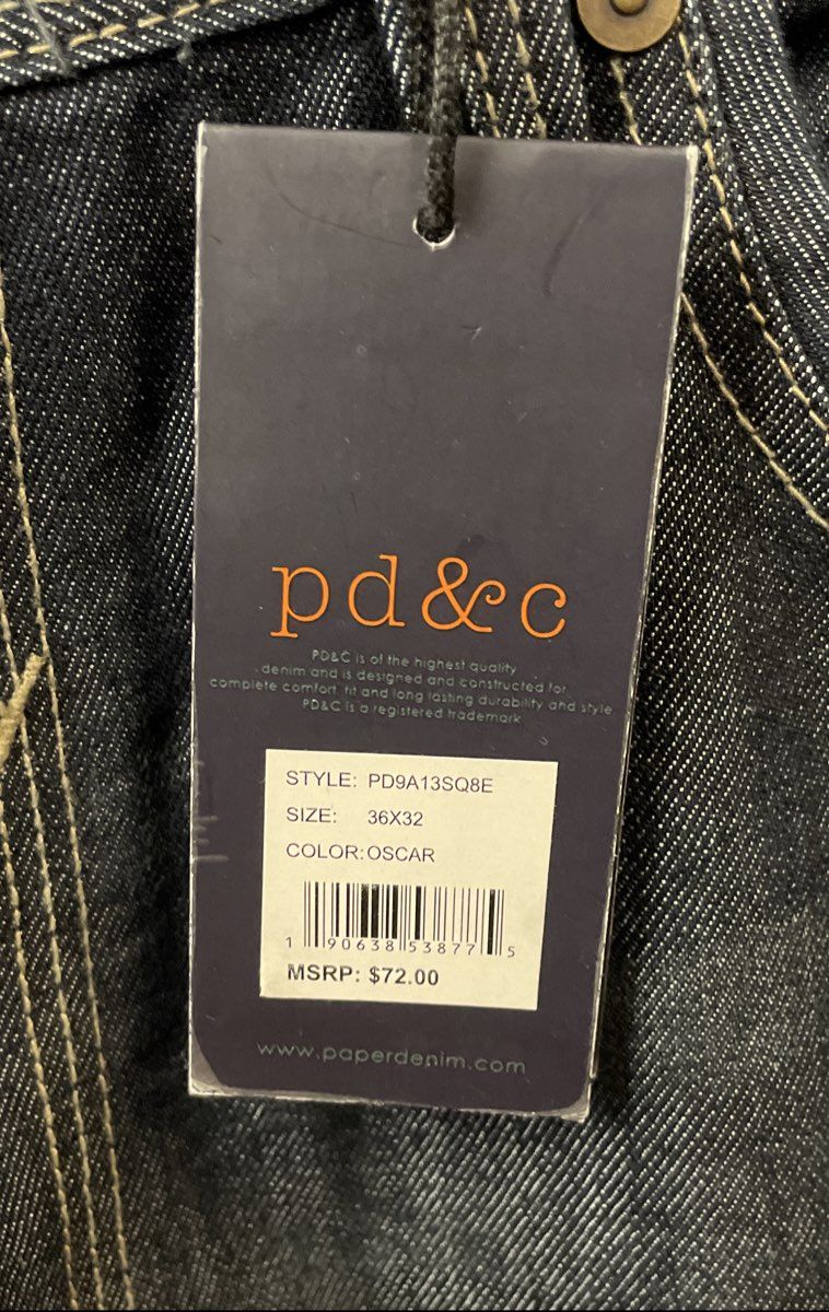 PD&C Men's Oscar Blue Faded Slim Straight Jeans Sz 36x32 NWT