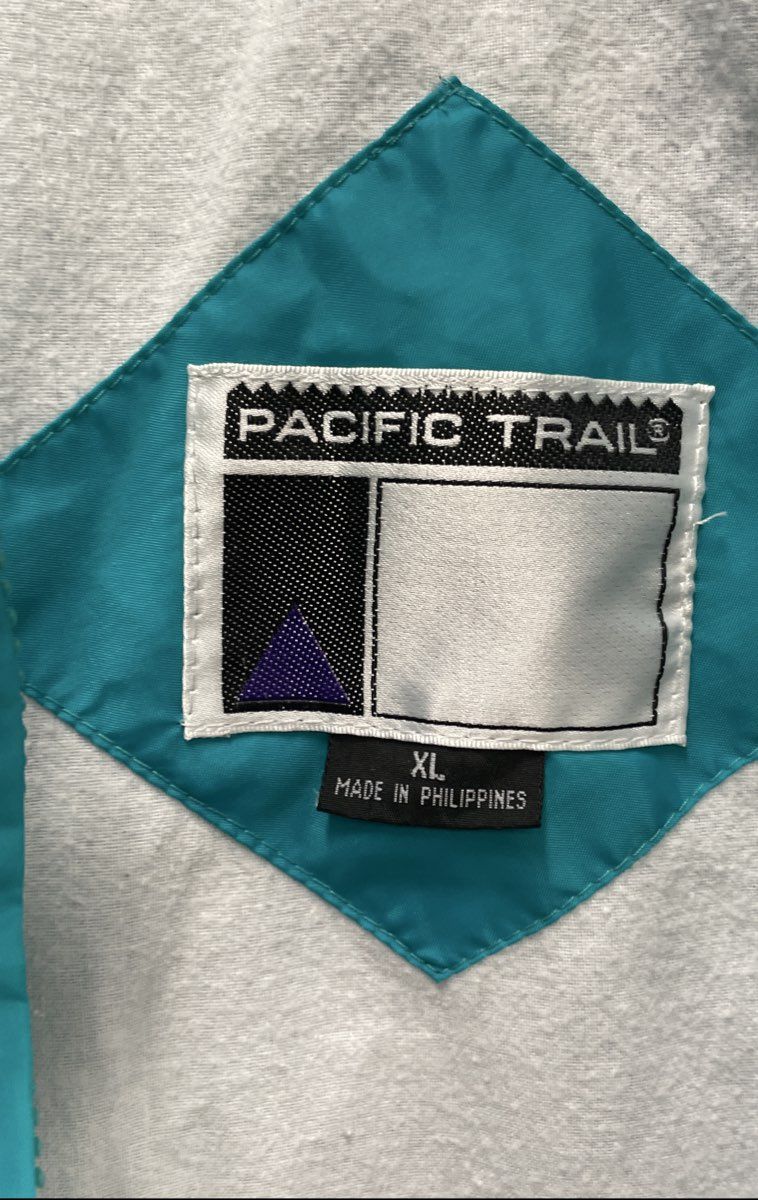 Vintage 90s Pacific Trail Men's Teal Nylon Windbreaker Jacket Sz XL