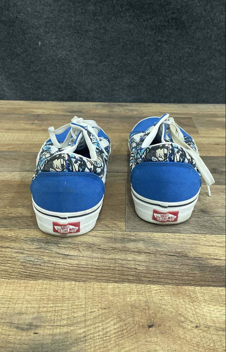 Vans Old Skool Blue Graffiti Splatter Print Low Top Sneakers Men's Size 10