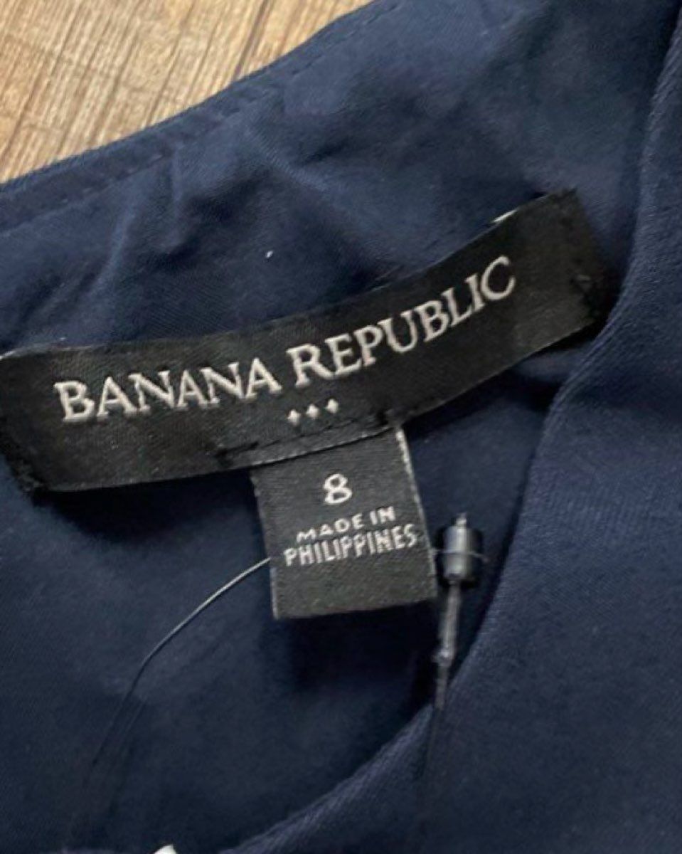 Banana Republic Women's Navy Blue Sleeveless Blouson Sheath Dress Size 8 NWT