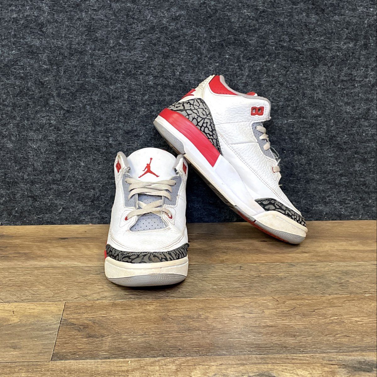 Nike Air Jordan 3 Retro Fire Red White Black Toddler Sneakers Size 13.5C