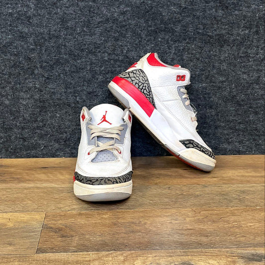 Nike Air Jordan 3 Retro Fire Red White Black Toddler Sneakers Size 13.5C