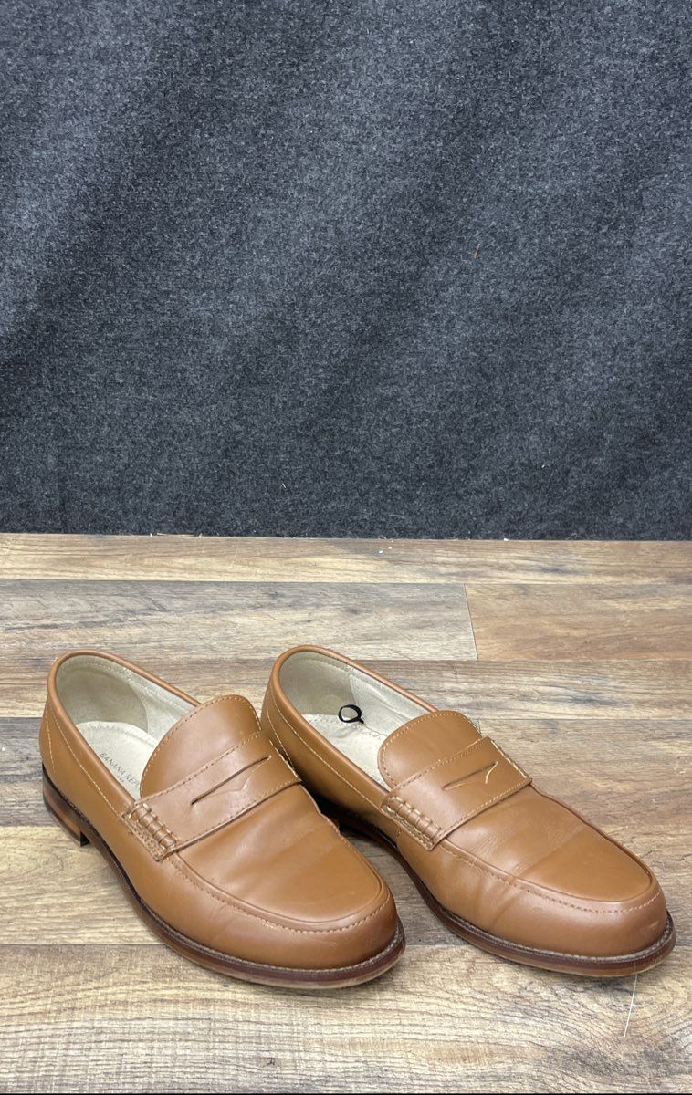 Banana Republic Men's Cognac Leather Penny Loafers Dress Shoes Size 9.5