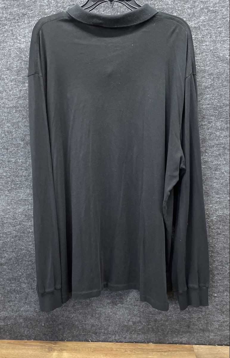 Vintage Polo Ralph Lauren Men's Black Long Sleeve Cotton Polo Shirt Sz XXL