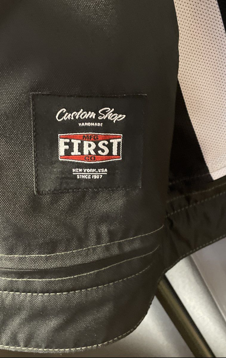 First MFG Co. Men's Black Leather Custom Shop Handmade Motorcycle Vest Sz XL