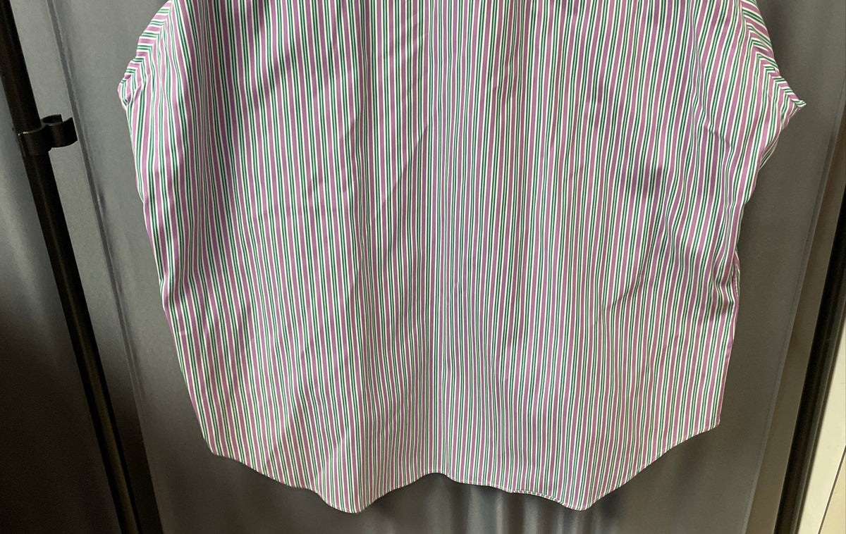 Polo Ralph Lauren Men's Purple Green Striped Classic Fit Dress Shirt Sz 18 34/35