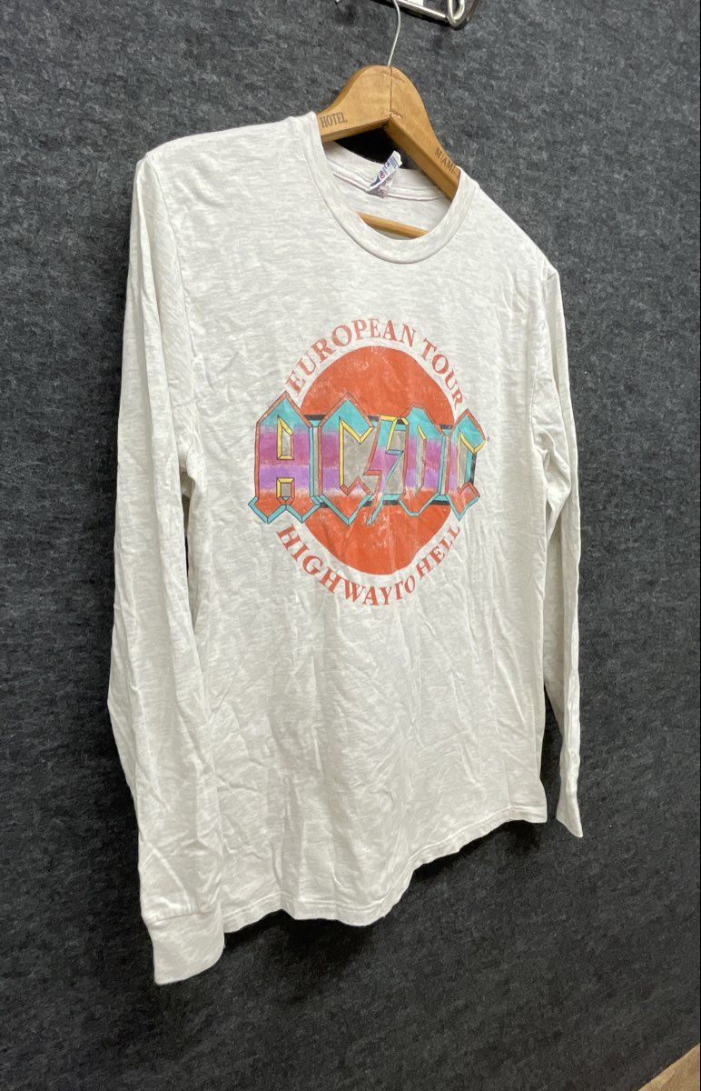 AC/DC Highway to Hell European Tour Long Sleeve T-Shirt Reprint Optima Sz M
