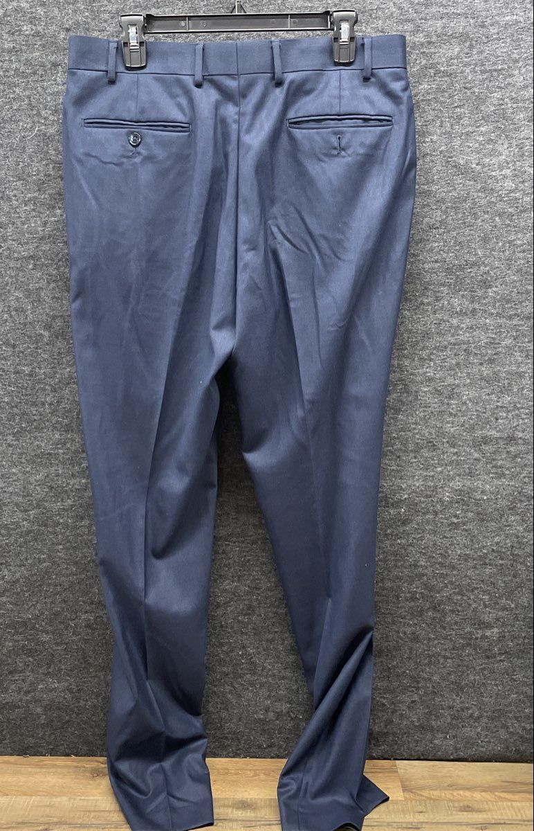 Perry Ellis Portfolio Men's Blue Stretch Flat Front Dress Pants Sz 36x34