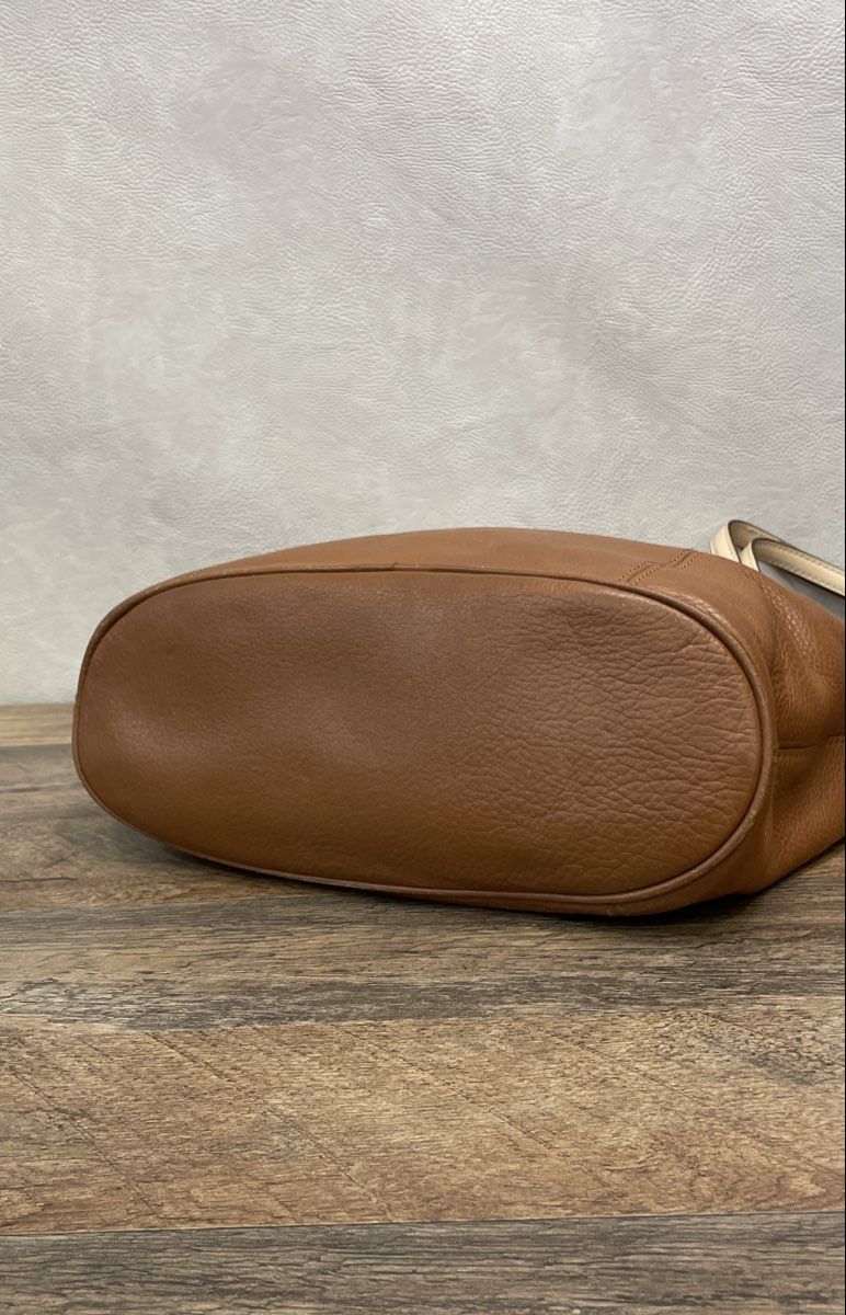 Michael Kors Brown Pebbled Leather Tote Bag Gold Hardware Medium