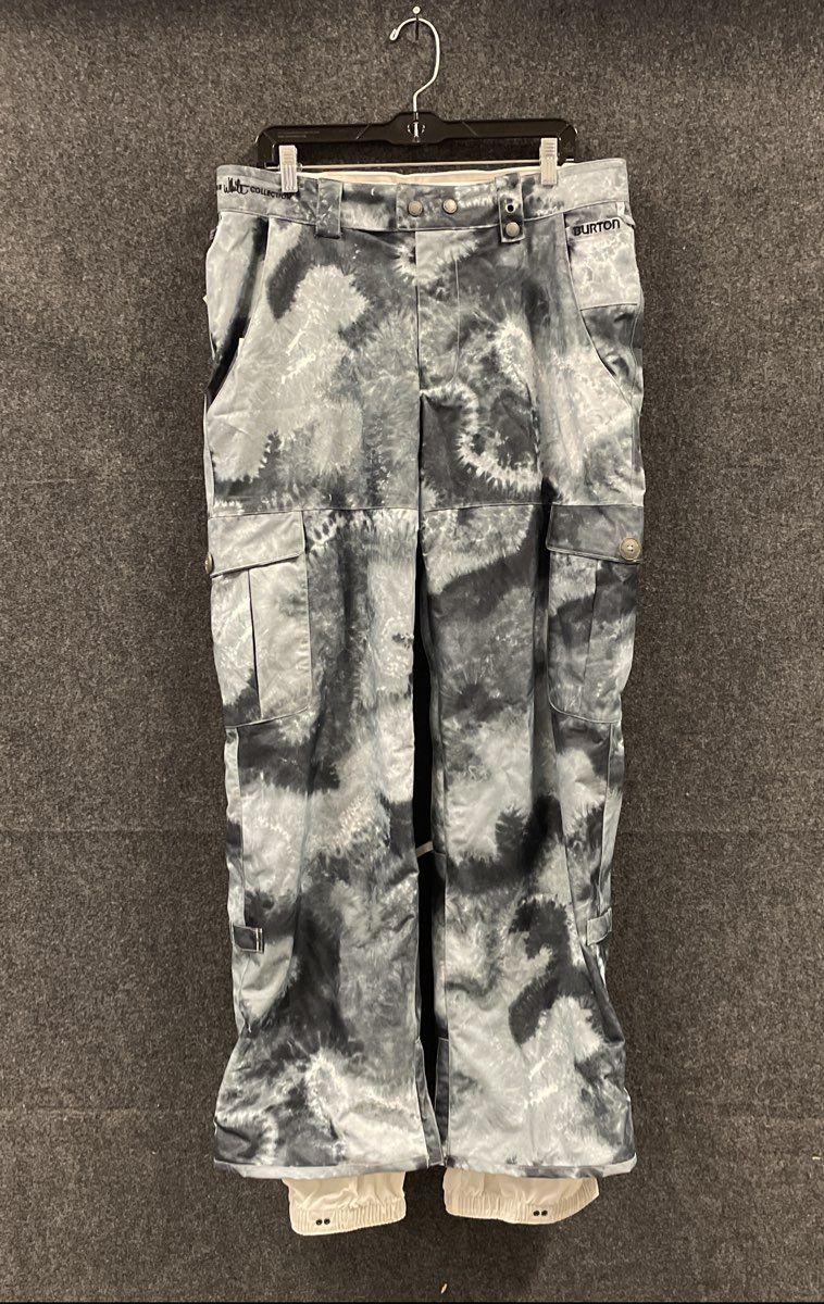 Burton The White Collection Men's Gray Tie Dye DRYRIDE Snowboard Pants Sz M