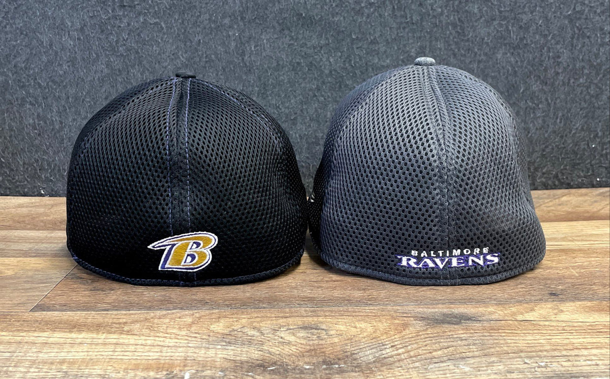 New Era Baltimore Ravens Men's 39THIRTY Hats Black Gray 2 Pack Sz M/L L/XL