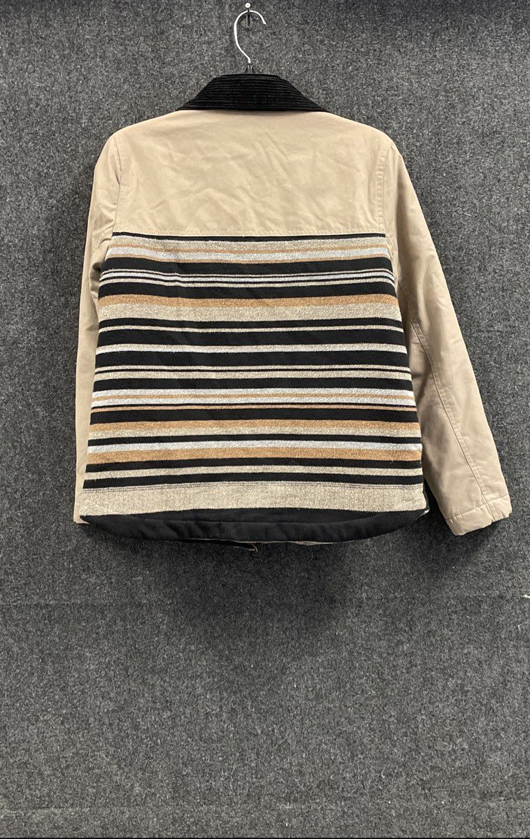 KAVU Women's Sundowner Blanket Stripe Corduroy Collar Quilted Jacket Sz S