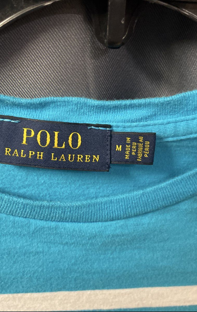 Polo Ralph Lauren Men's Striped Crewneck T-Shirt Blue White Sz M