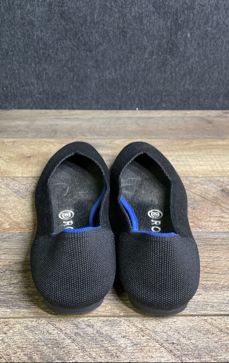 Rothy's The Flat Black Solid Knit Ballet Flats Women's Size 8