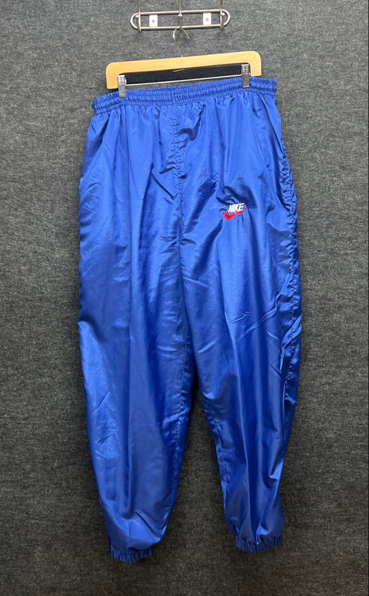 Vintage 90s Nike Men's Blue Nylon Windbreaker Track Pants Baggy Lined Sz XXL
