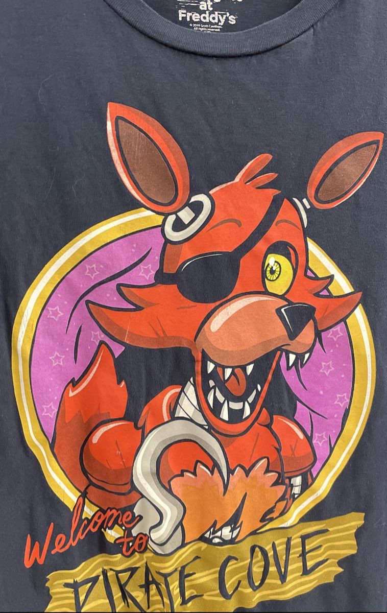 Five Nights at Freddy's Men's Gray Foxy Welcome to Pirate Cove T-Shirt Sz L