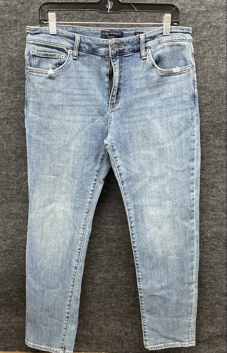 Lucky Brand Women's Blue Denim Jeans Light Wash Distressed Sz 10/30