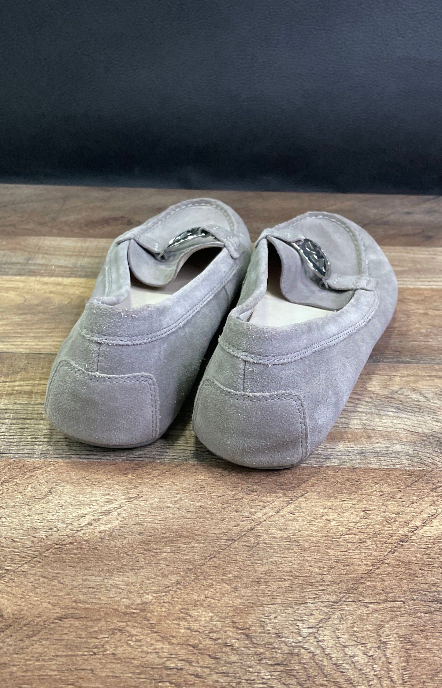 Michael Kors Sutton Grey Suede Driving Moccasin Flat Loafers Women's Size 10M