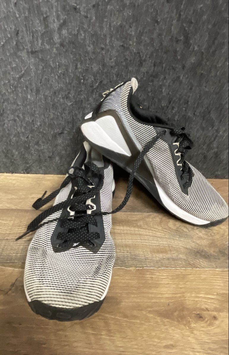 Reebok Nano X1 White Black Grey Knit Women's Training Shoes Size 8.5