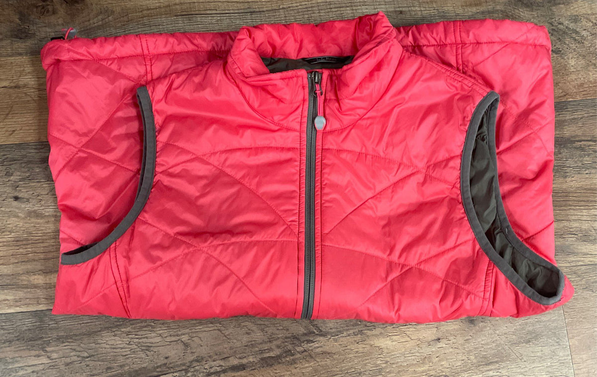 L.L. Bean Women's Quilted Vest Coral Pink Full Zip Insulated Sz L Petite