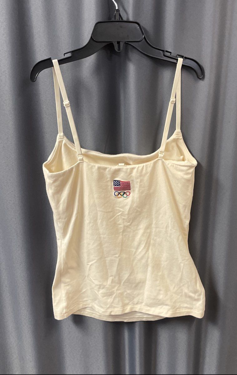 Skims Women's Team USA Cream Cotton Olympic Camisole Tank Top Sz S