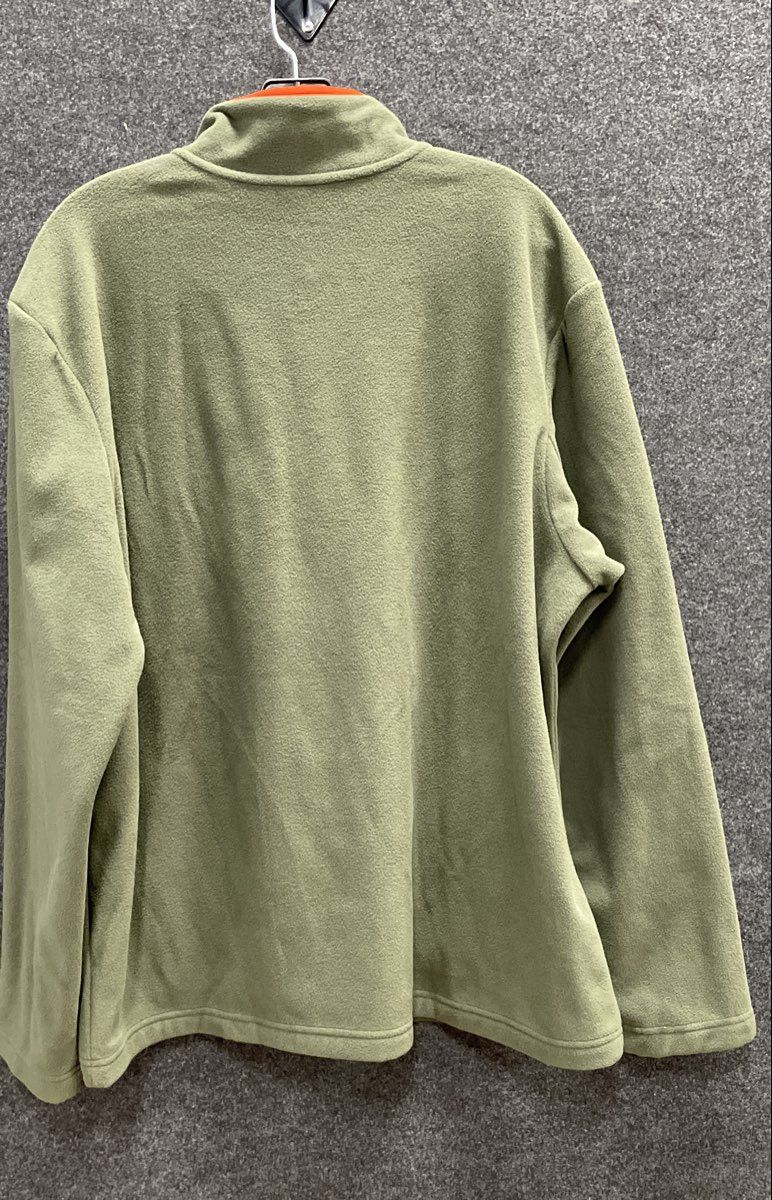 Duluth Trading Co Men's Green Fleece Quarter Snap Pullover Orange Trim NWT Sz L