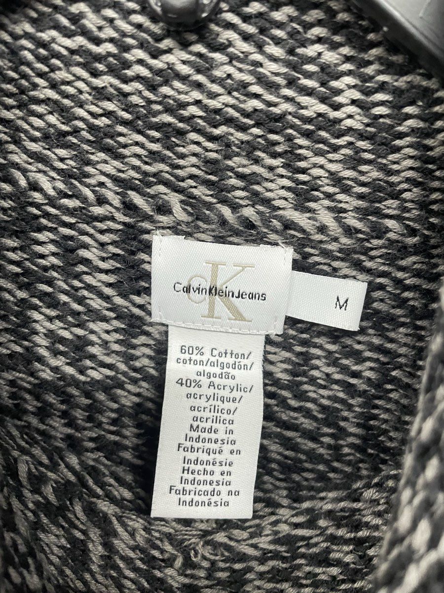 Calvin Klein Jeans Men's Black White Marl Knit Cowl Turtle Neck Sweater Sz M