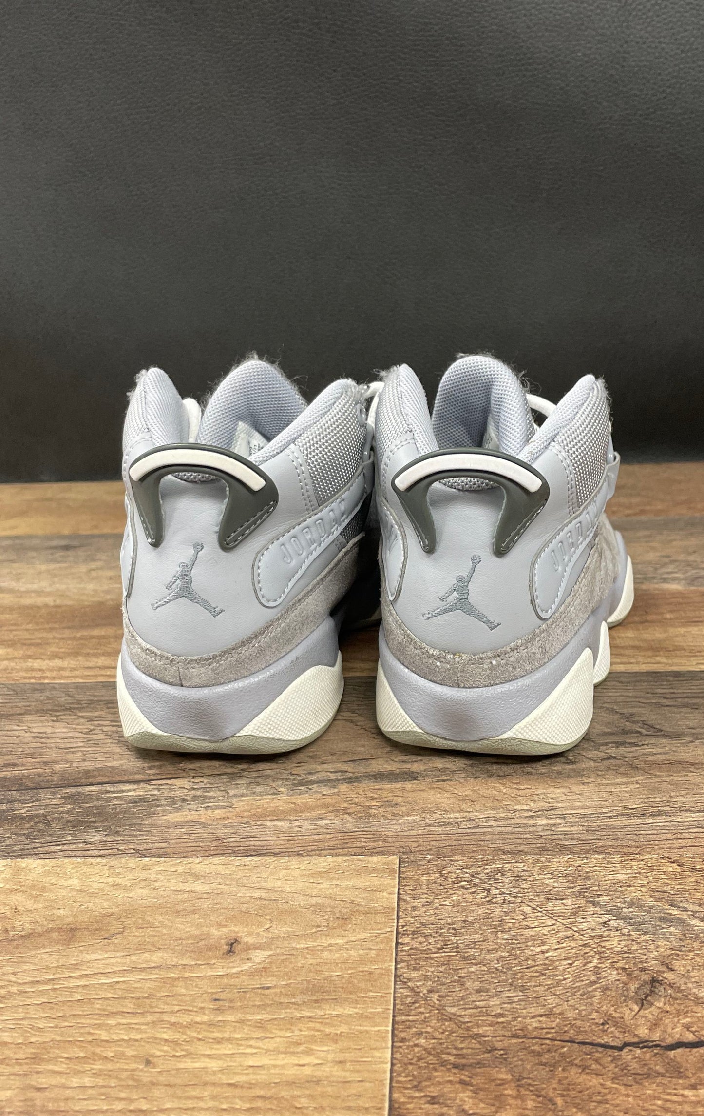 Jordan 6 Rings 'Wolf Grey/White/Cool Grey' Sneakers Youth size 2Y *IOB*