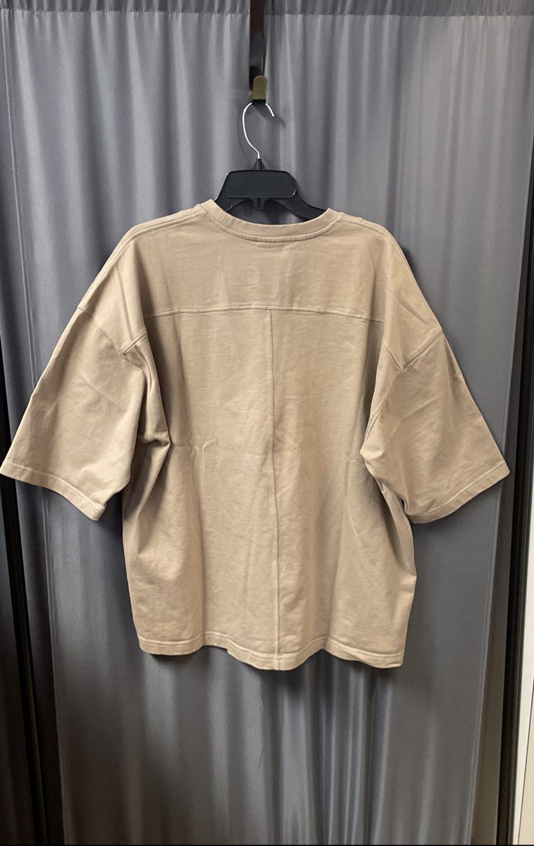 Gymshark Men's Beige Heavyweight Lifting Top Short Sleeve Boxy Sz XXL New