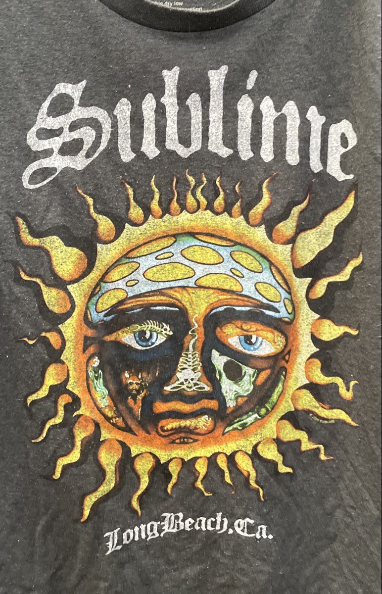 Sublime Men's Grey Sun Logo Graphic Long Beach Ca Band T-Shirt Size M