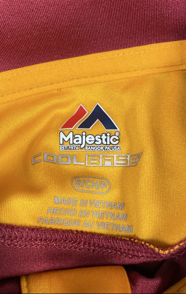 Majestic Men's Washington Redskins Burgundy Cool Base Short Sleeve Polo Sz S