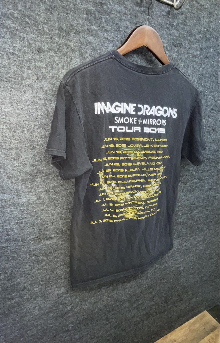 Imagine Dragons Smoke + Mirrors Tour 2015 T-Shirt North American Dates Sz M