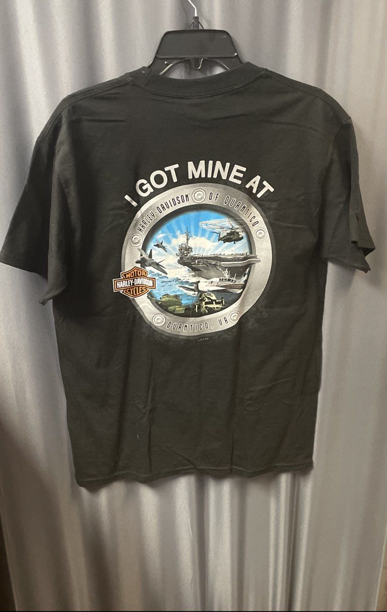 Harley-Davidson Quantico VA Military Carrier Logo T-Shirt NWT Black Sz M